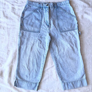 Vintage 1980s Women's Size 14 Bill Blass Jeans Capris Acid Wash Wide Leg Jeans